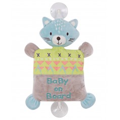 Cat plush "Baby on board" toy
