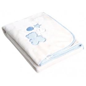 Luxury blanket with embroidery blue 80*110 cm