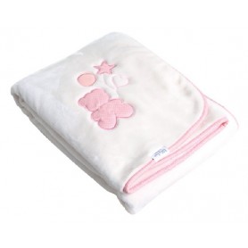 Luxury blanket with embroidery pink 80*110 cm